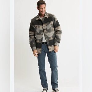 Jachs New York Men’s Wool Blend Sherpa Lined Shirt Jacket, Tan, Size XL